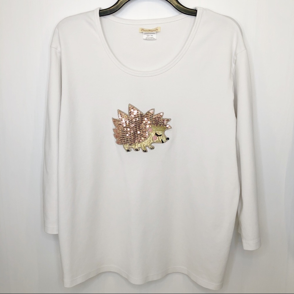 Sweet Magnolia Shirt | 3/4 Sleeve Hedgehog | XXL